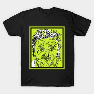 Albert Einstein Pop Art: Green Border T-Shirt